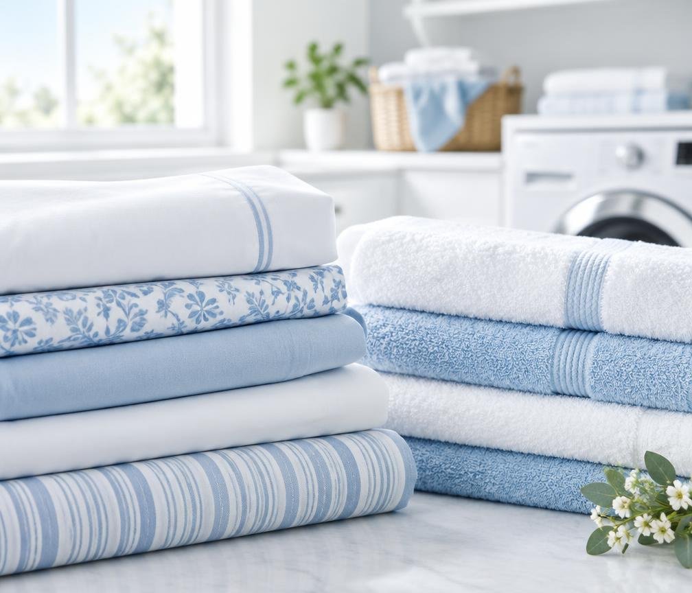 Freshly folded linen and towels